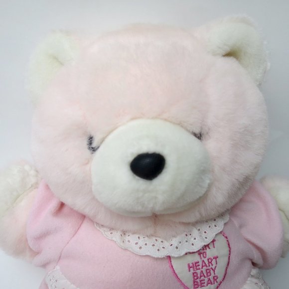 Vtg 80's Heart to Heart Baby Bear Plush With Working Heart - Picture 2 of 11